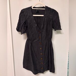 Zara Black Button-Down Sundress